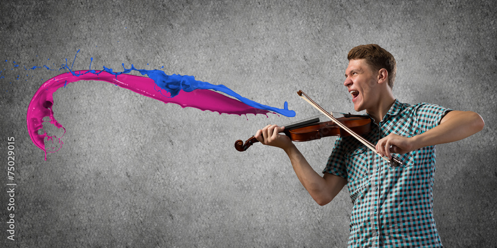 Musician playing violin