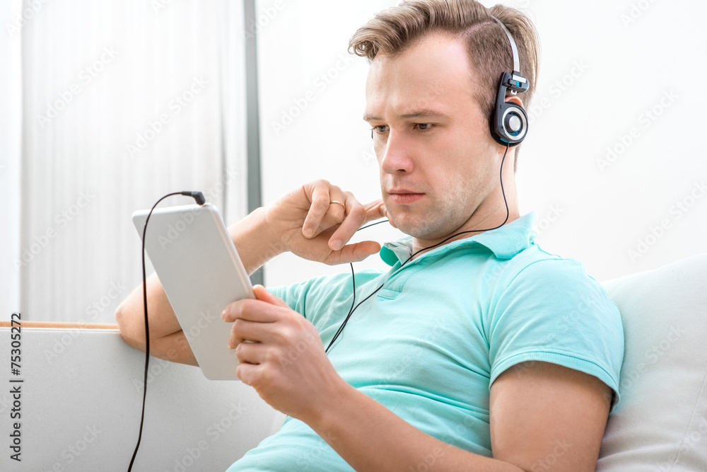 Man listening to the music