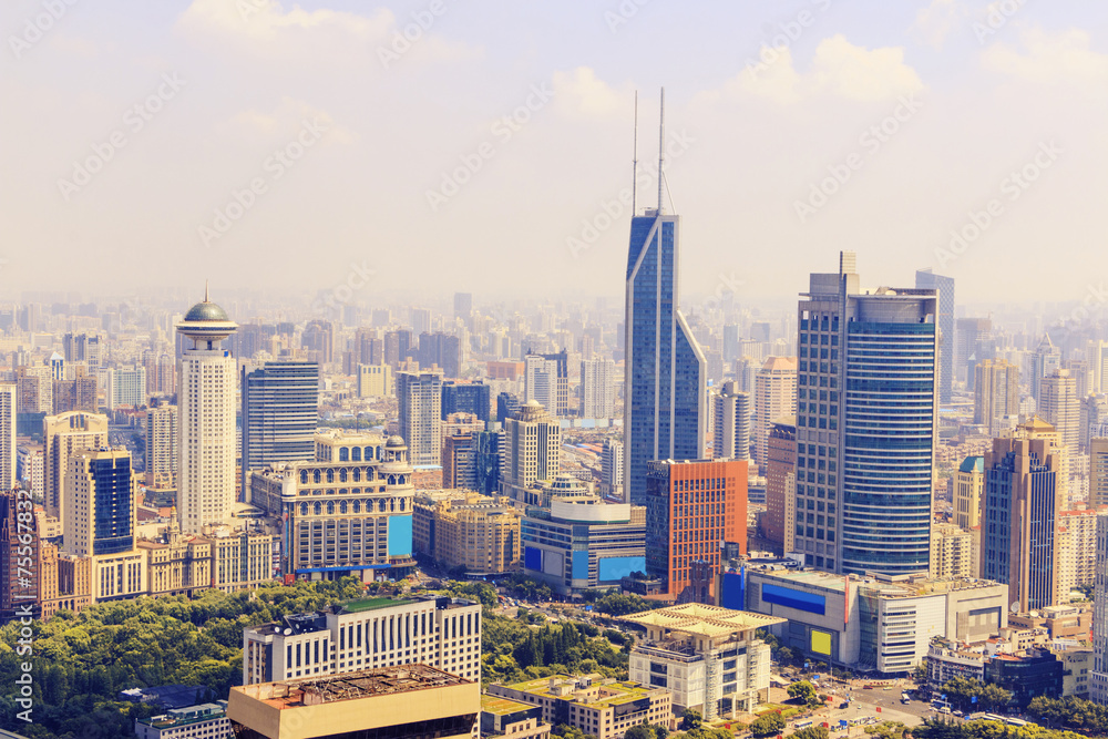 skyline and buildings of modern city,shanghai.