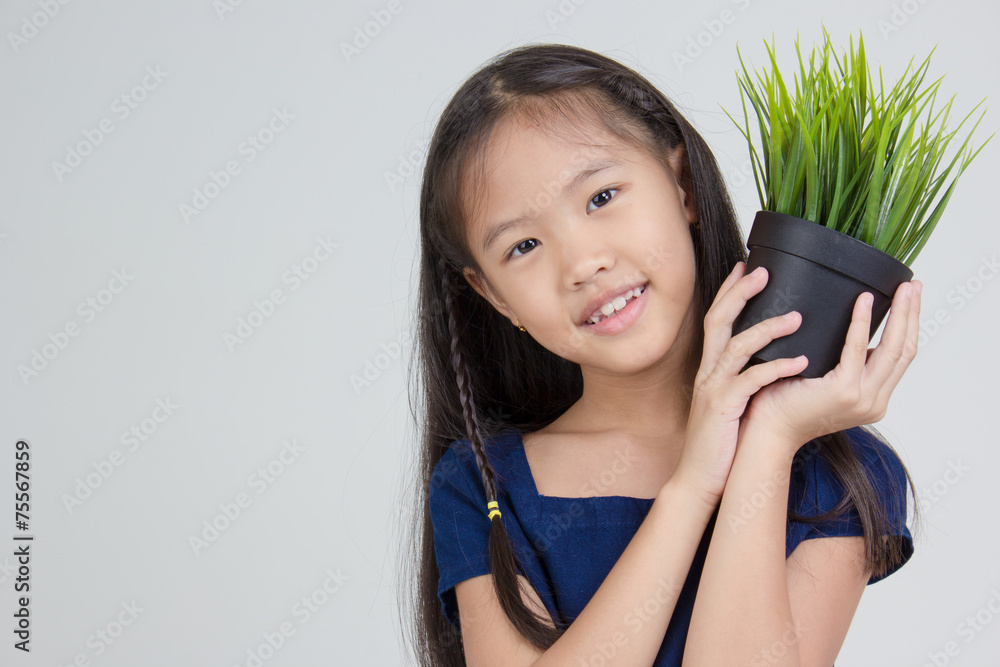 Portrait of happy little Asian child