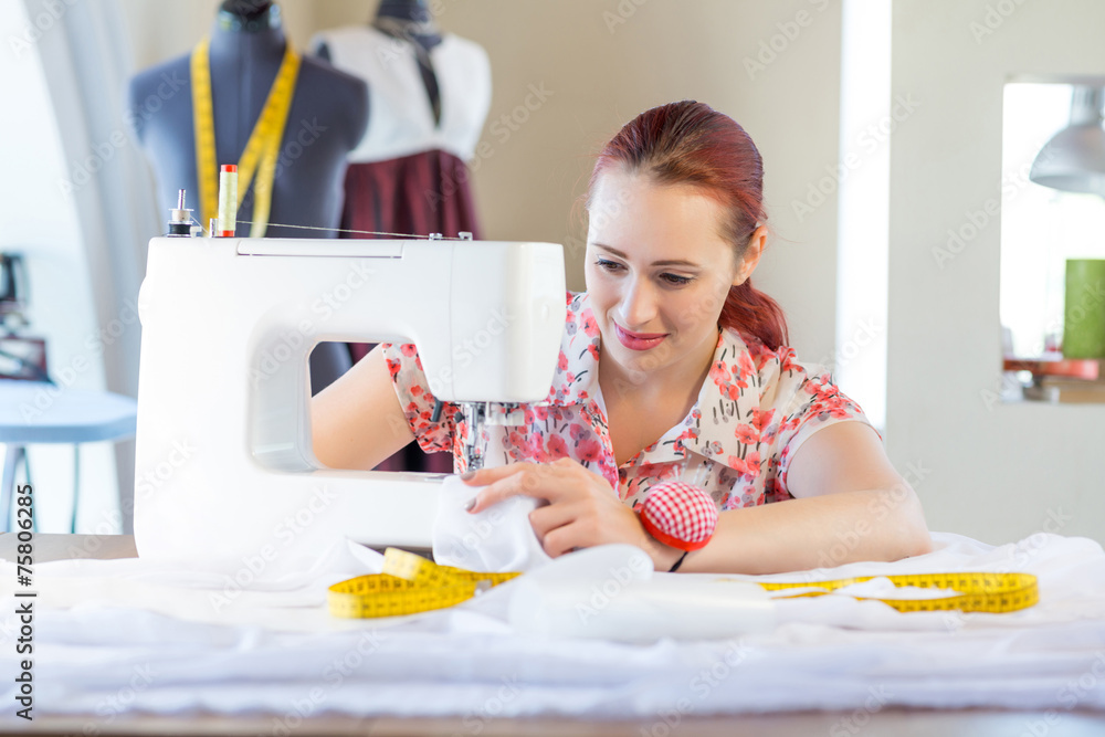 Seamstress at work