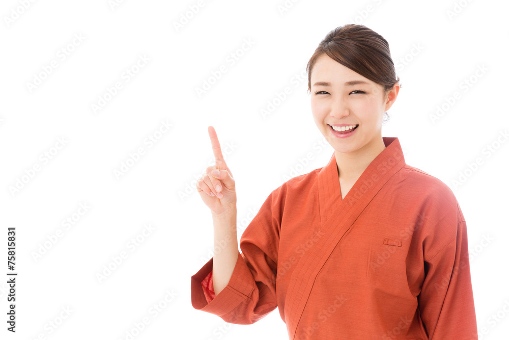 asian businesswoman on white background