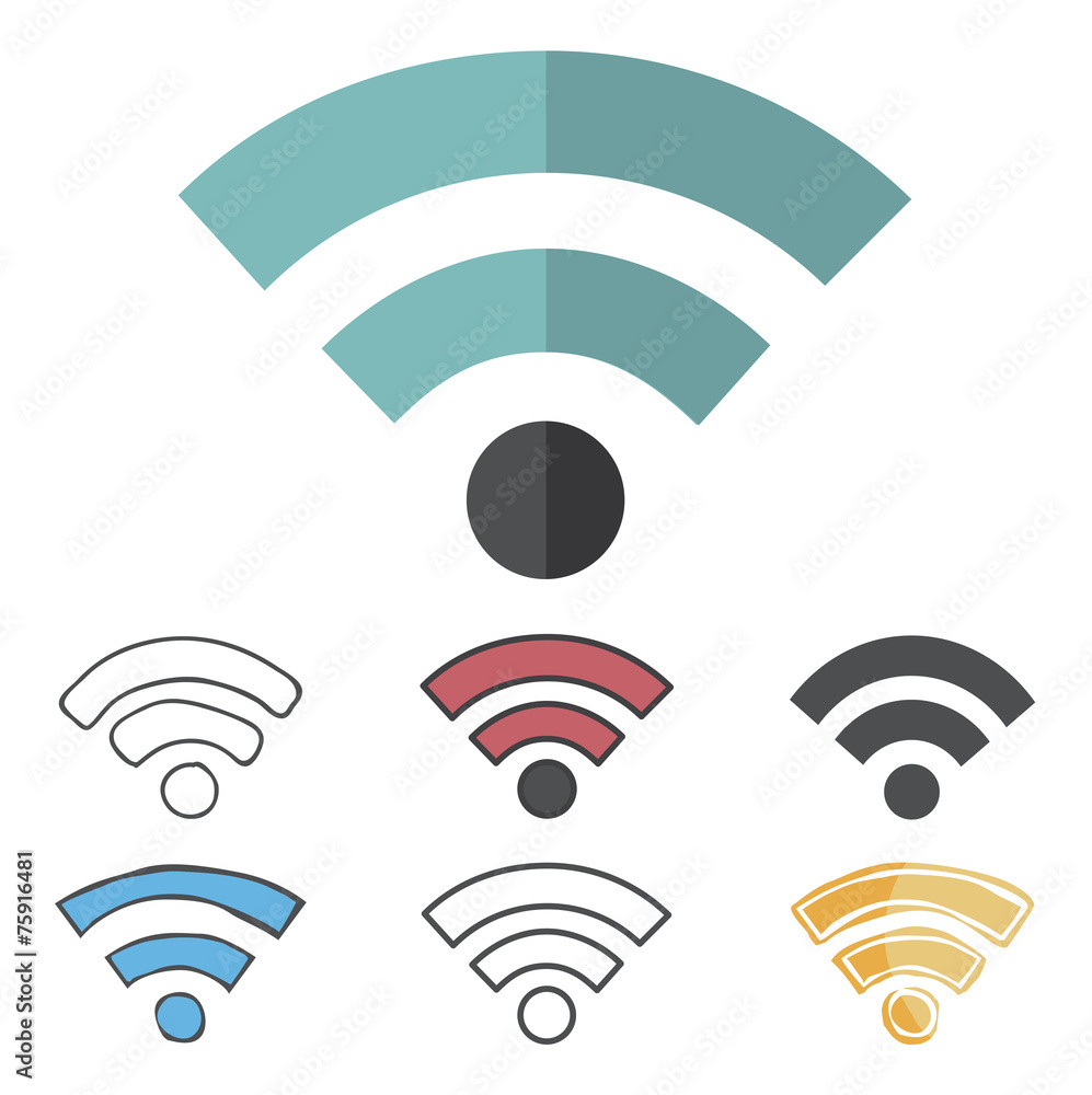 Wifi无线技术在线新网络图标矢量概念