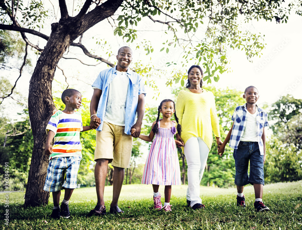 African Family Happiness Holiday Vacation Activity Concept