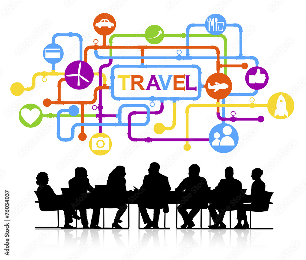 Silhouettes Business People Travel Vacation Concept