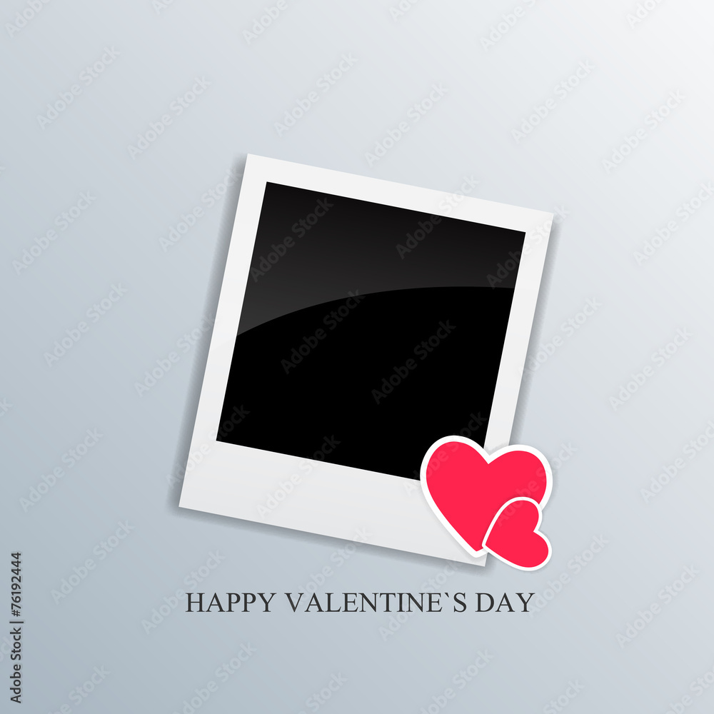 Valentine Day Card with Heart Vector Illustration