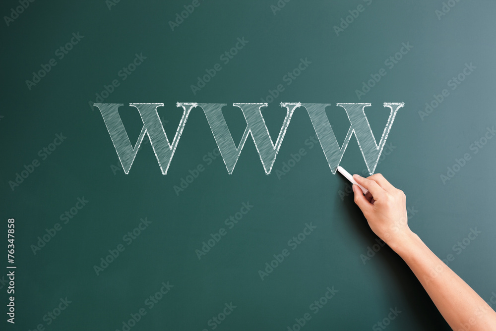 www written on blackboard