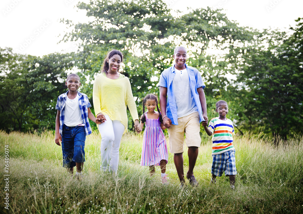 African Family Happiness Holiday Vacation Activity Concept