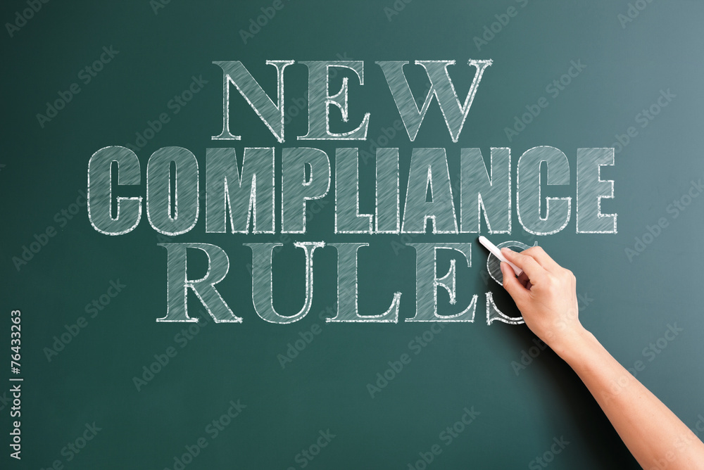 new compliance rules written on blackboard