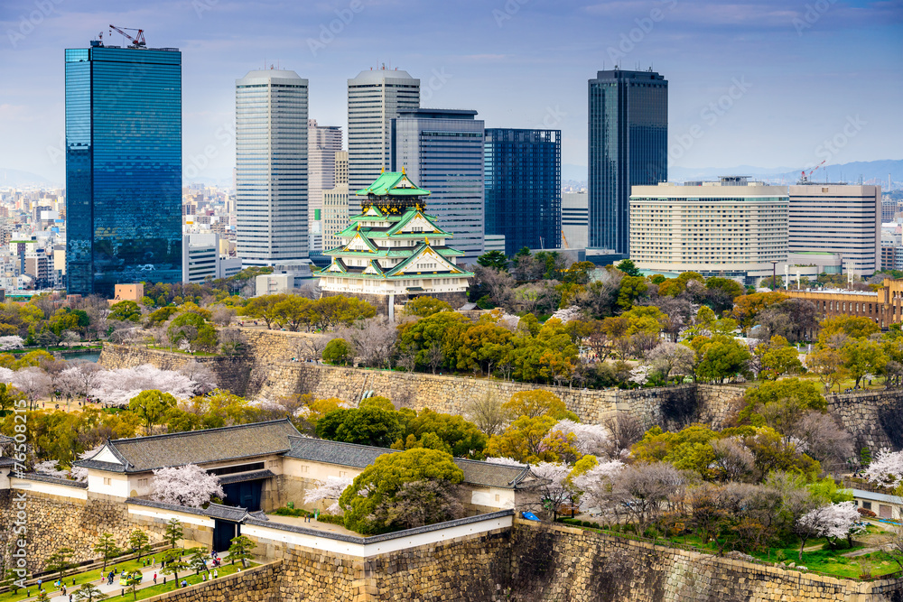 日本大阪春季城市景观