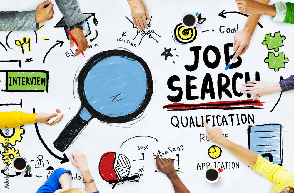 Diversity Hands Searching Job Search Opportunity Concept