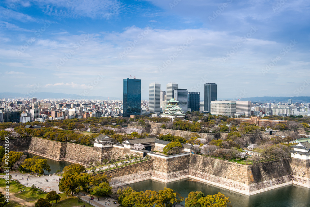 日本大阪城市天际线