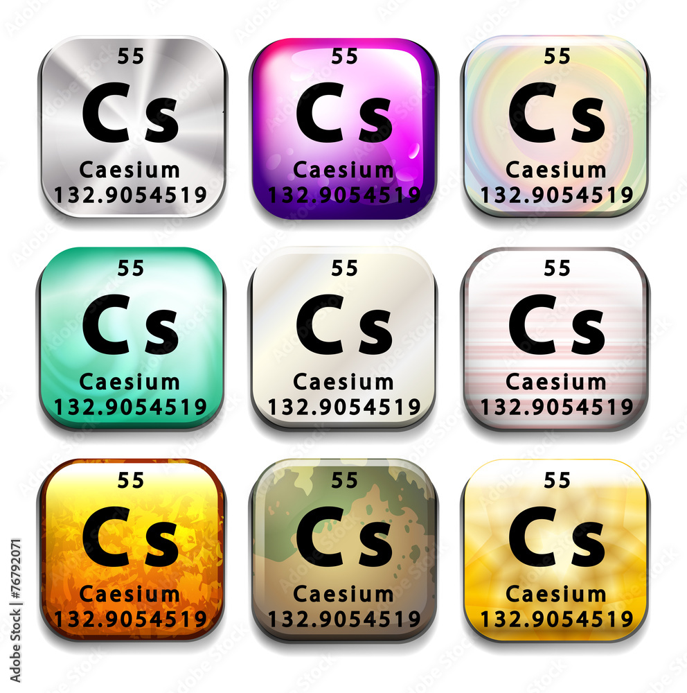 A button showing the element Caesium