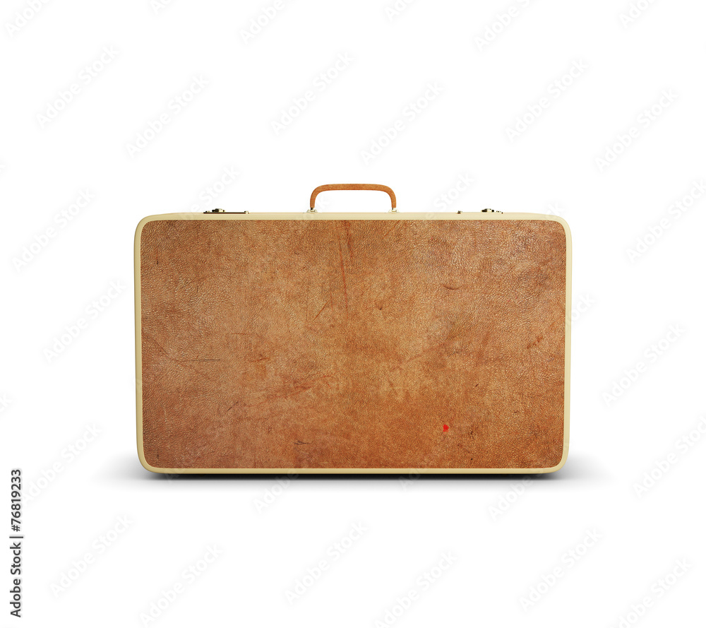 leather big suitcase