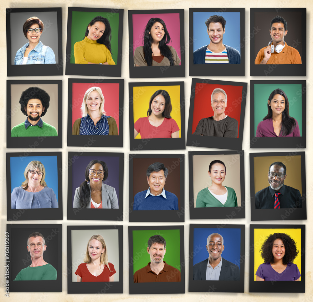 People Diversity Faces Human Face Portrait Community Concept