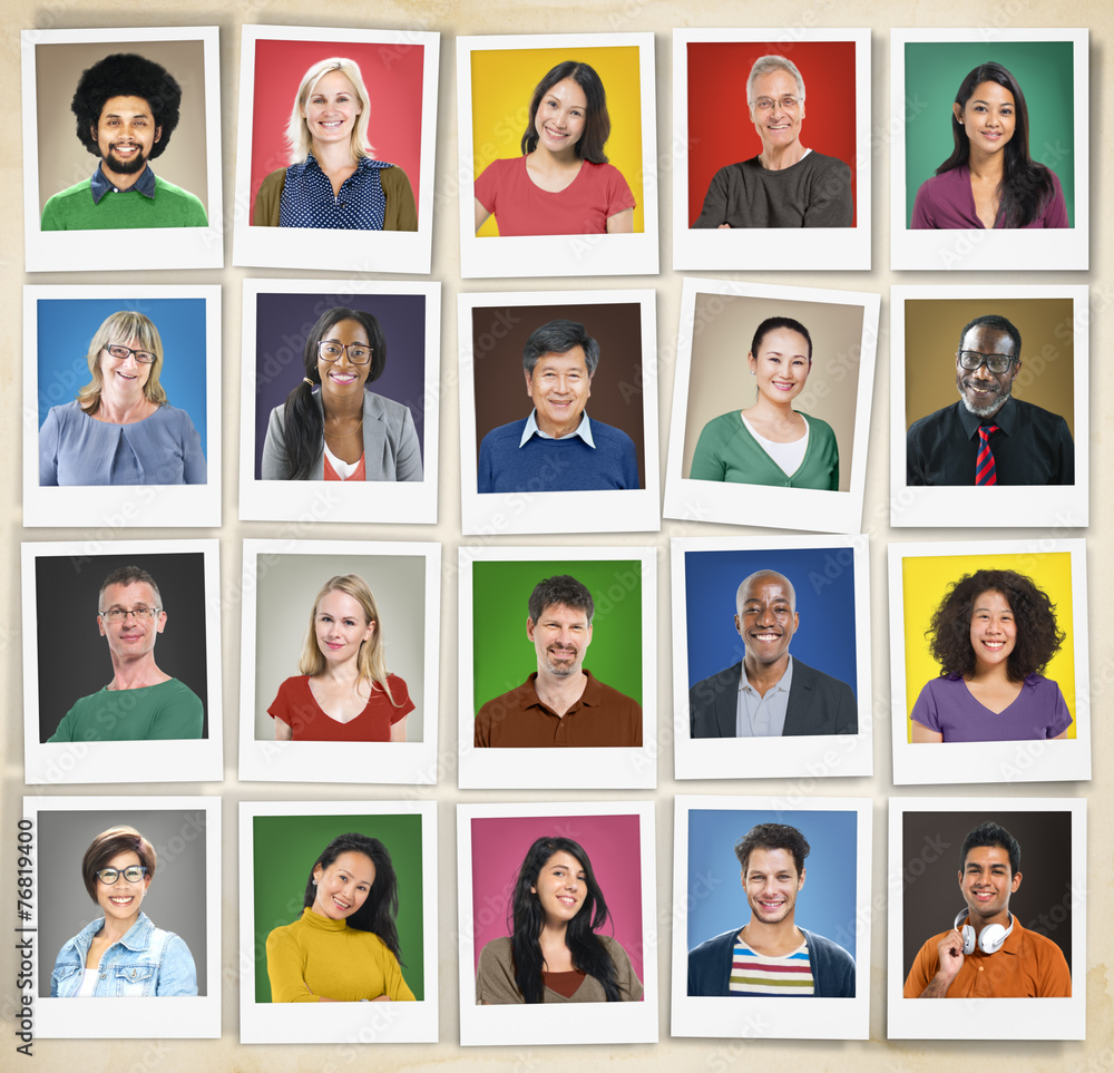 People Diversity Faces Human Face Portrait Community Concept