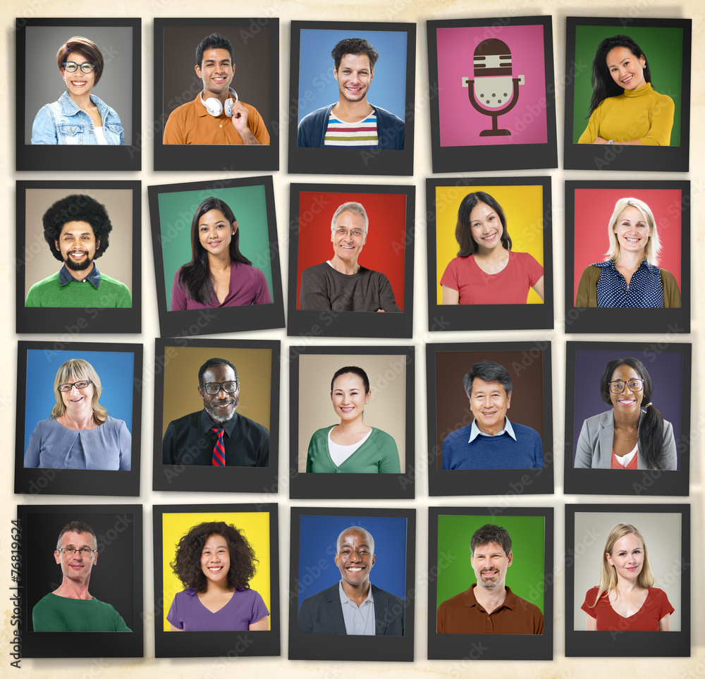 People Diversity Faces Human Face Portrait Community Concept