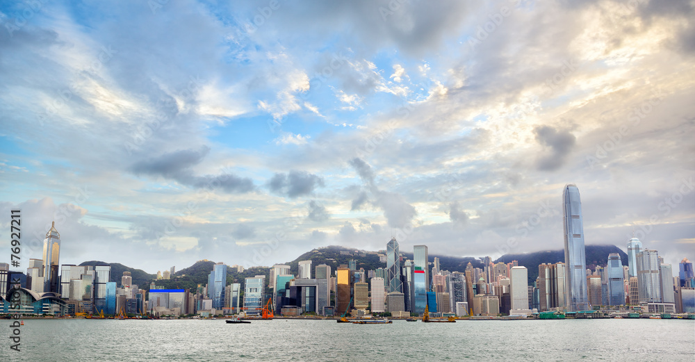 维多利亚港香港岛全景