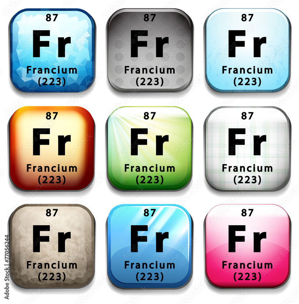 显示元素Francium的图标