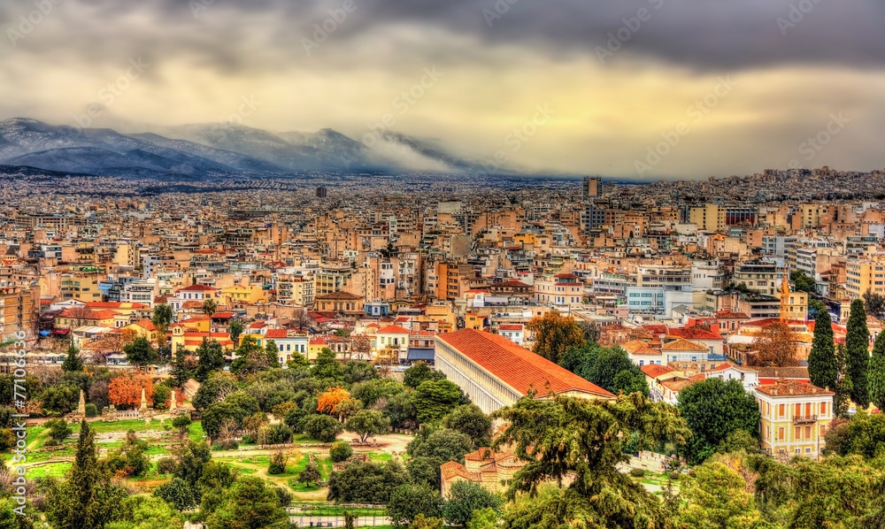 View of Ancient Agora of Athens - Greece