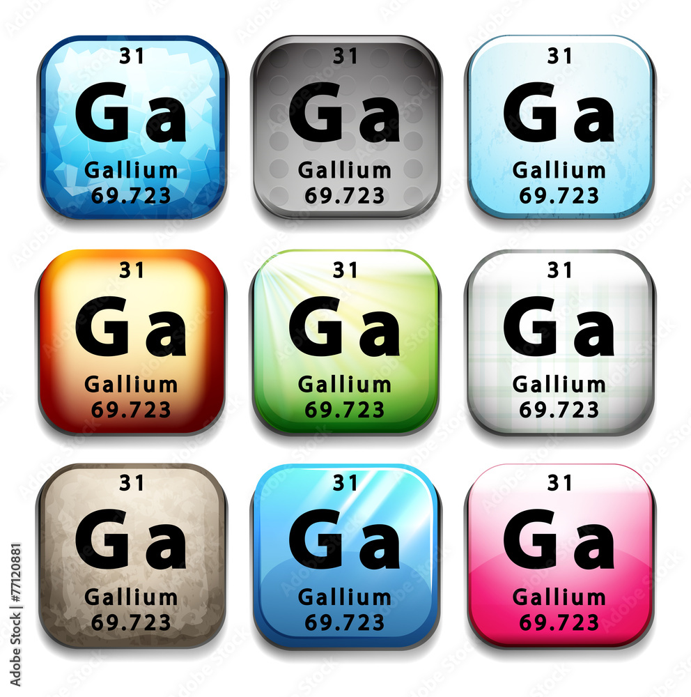 显示化学元素镓的按钮