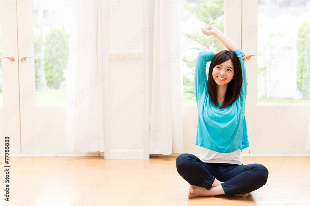 young asian woman exercising 