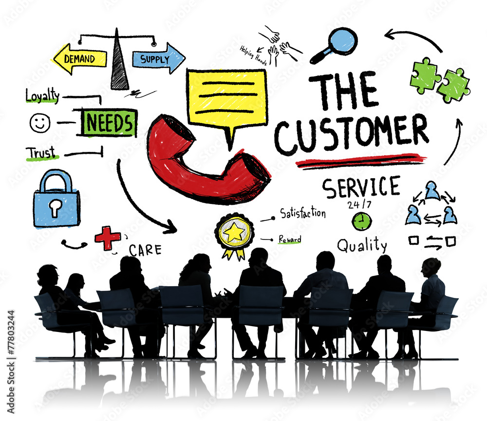 The Customer Service Target Market Support Assistance Concept