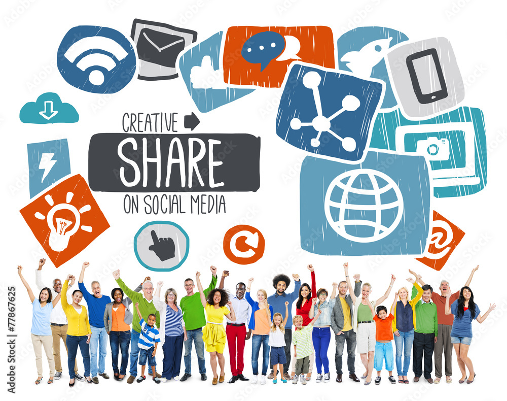 Share Sharing Social Media Networking Online Download Concept