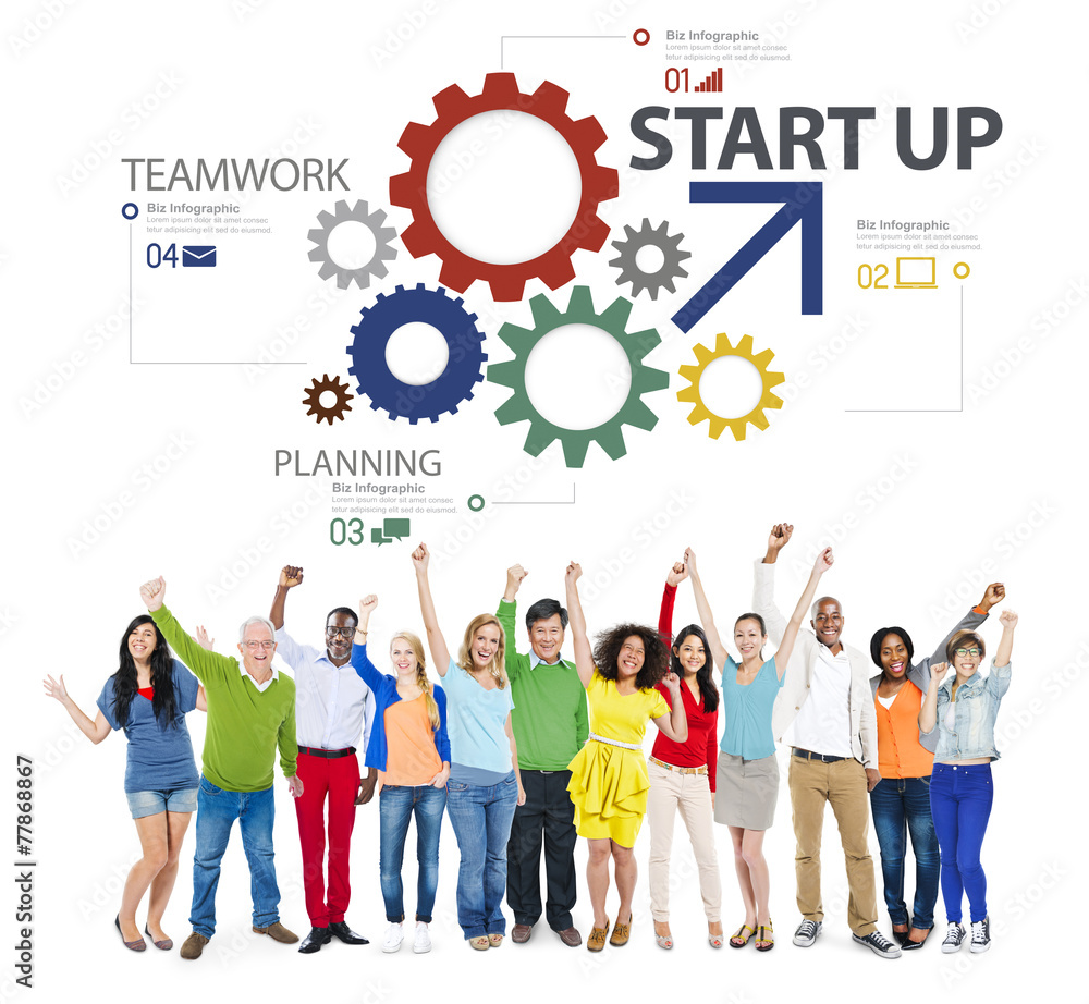 Startup New Business Plan Strategy Teamwork Concept