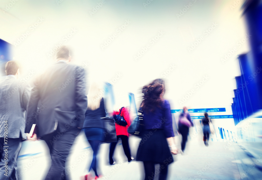 Business People Walking Commuter Corporate Travel Concept