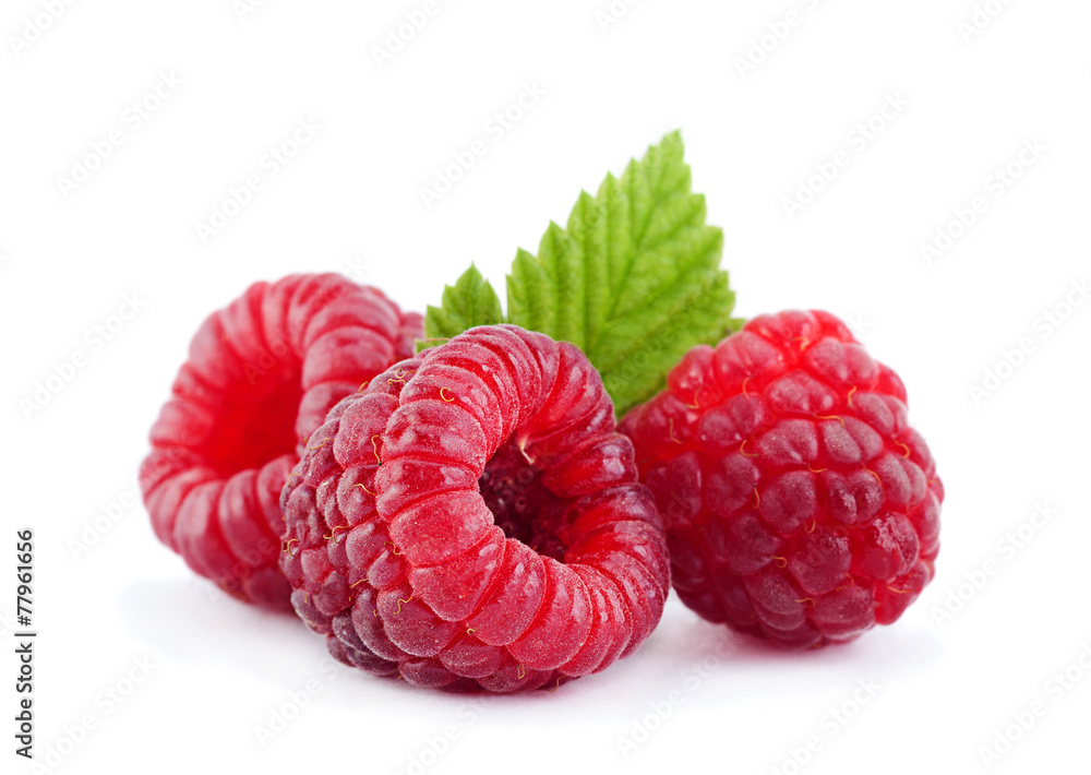 Raspberry on white