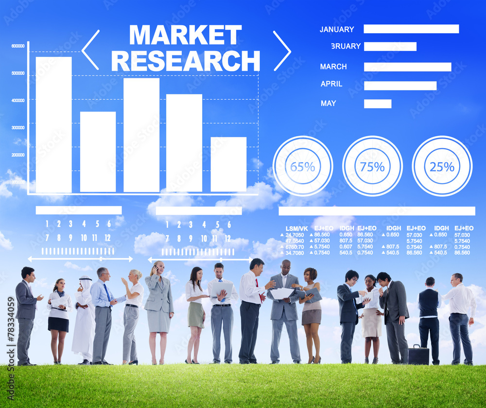 Research Business Percentage Research Marketing Strategy Concept