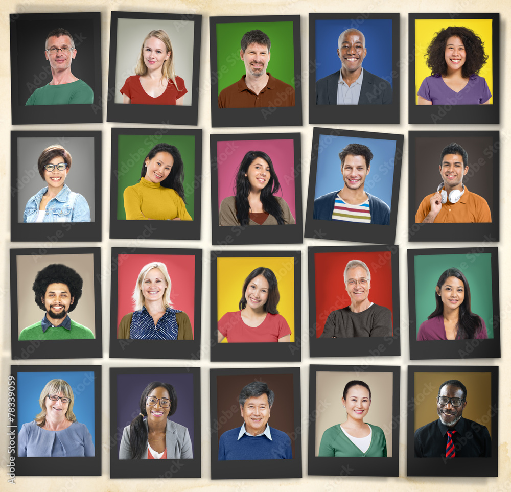 People Diversity Faces Human Face Portrait Community Concept