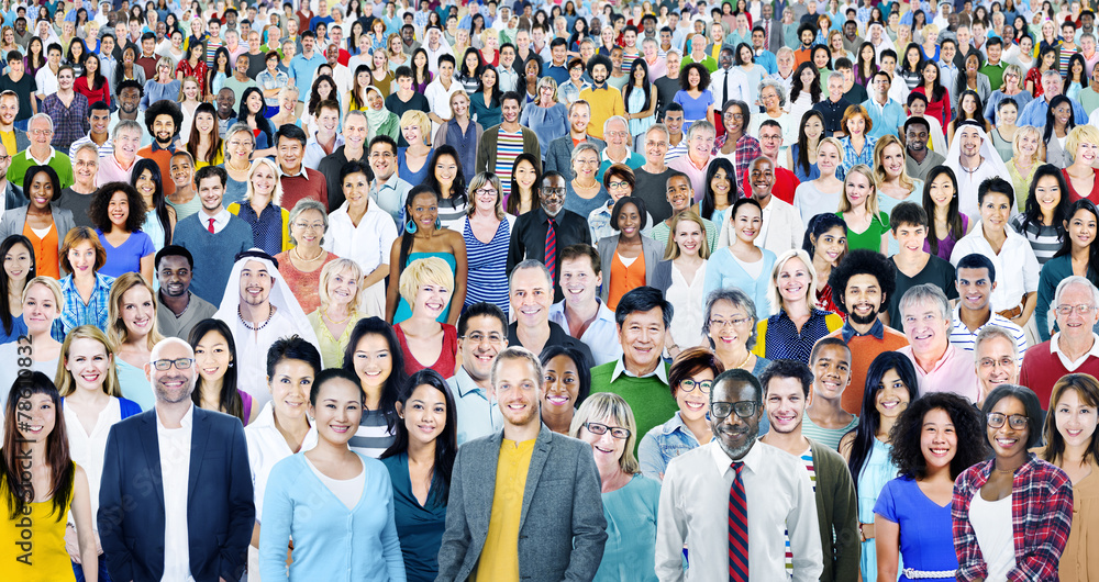 Large Group of Diverse Multiethnic Cheerful People Concept