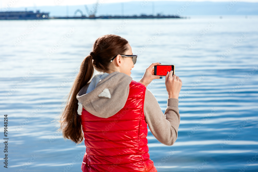 Sport woman on the promenade