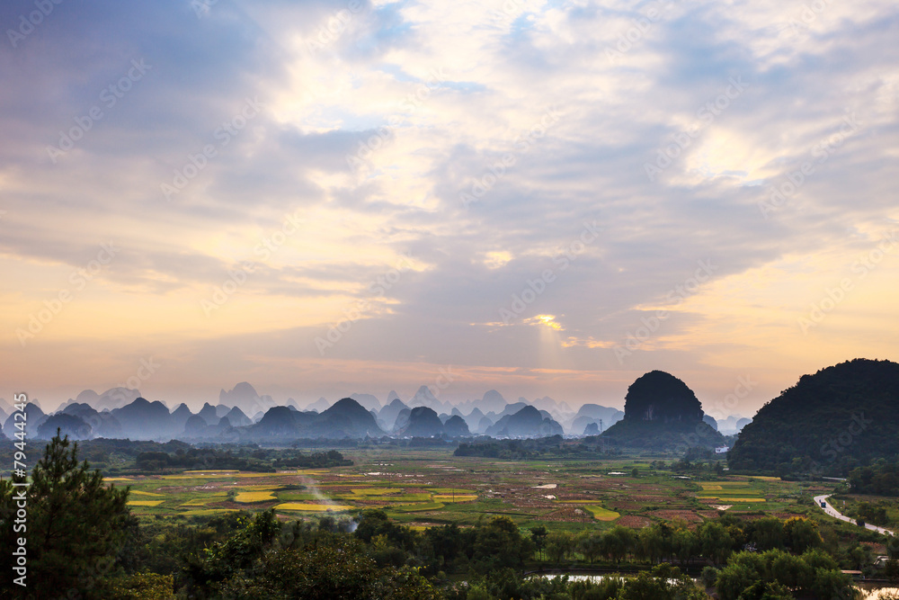 sky,mountains and landscape of Guilin