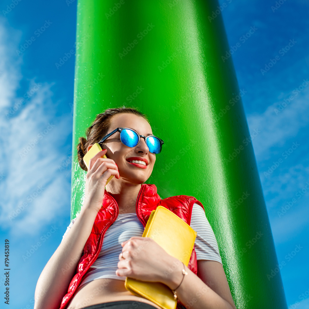 Sport woman with phone