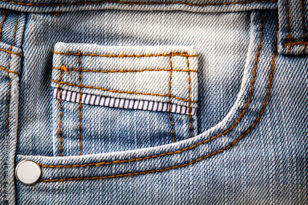 closeup pocket of jean pants