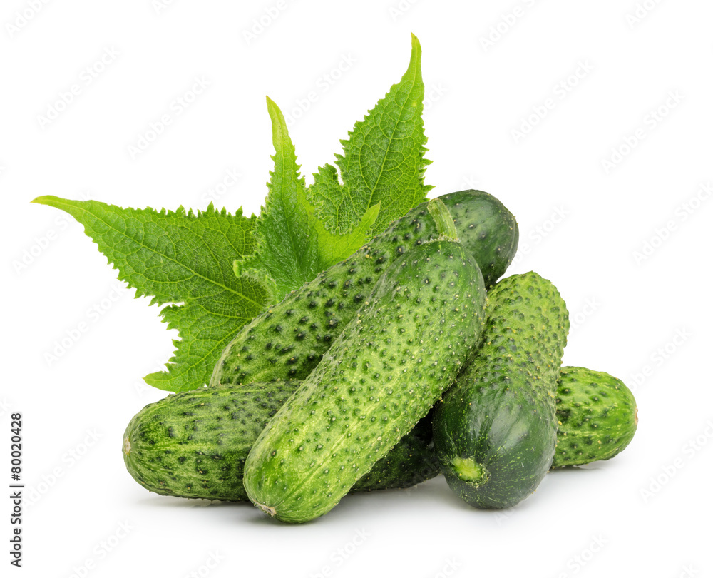 Cucumbers isolated on white