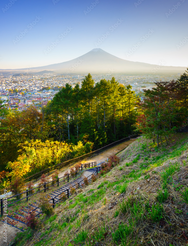 日落时的富士山，日本富士吉田