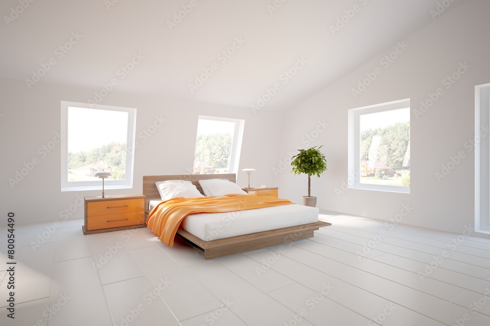 white 3d bedroom