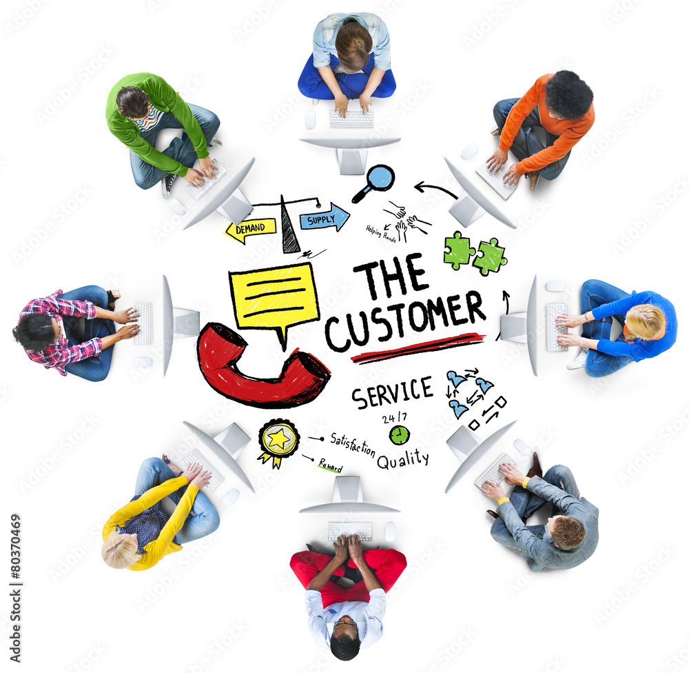 The Customer Service Target Market Support Assistance Concept