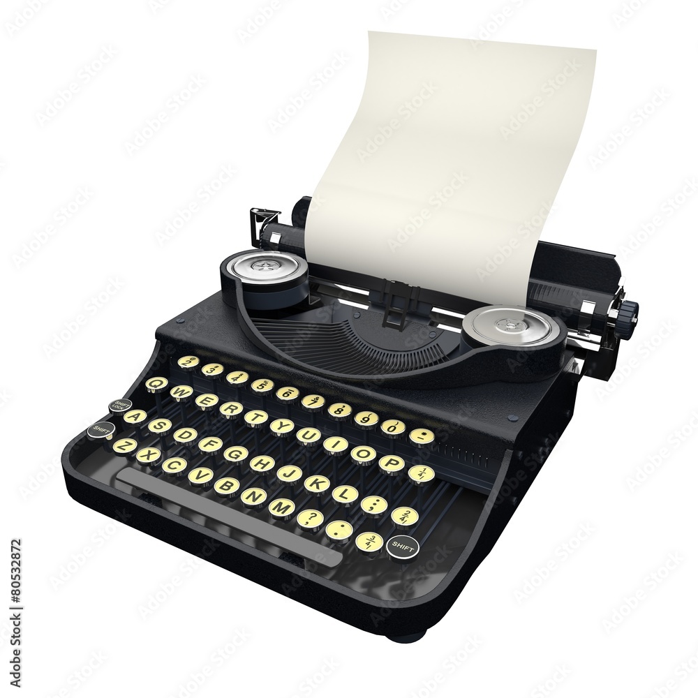 Typewriter. 3D. Typewriter