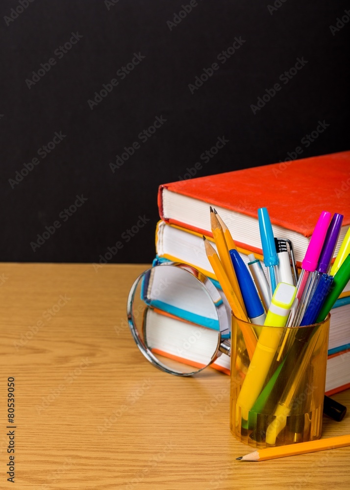 School. Back to school concept and pile of books isolated on