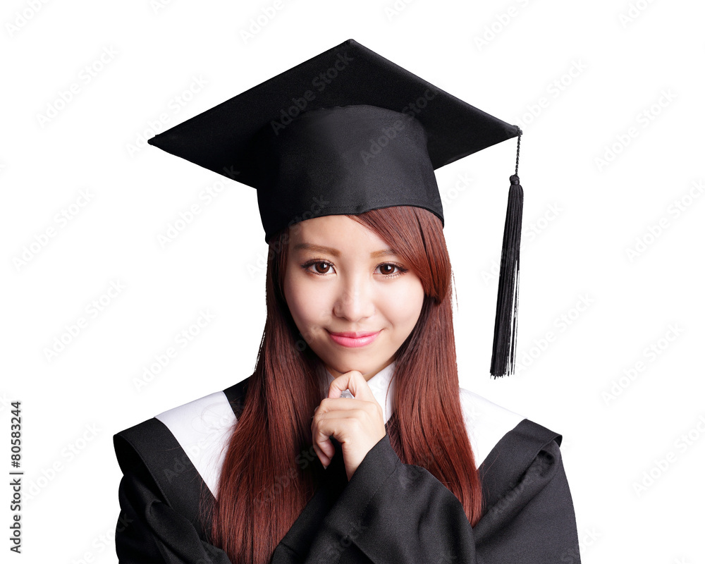 Smile graduate student woman