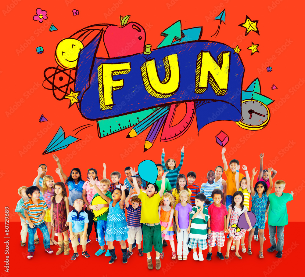 Fun Joy Smiley Stationery Education Concept