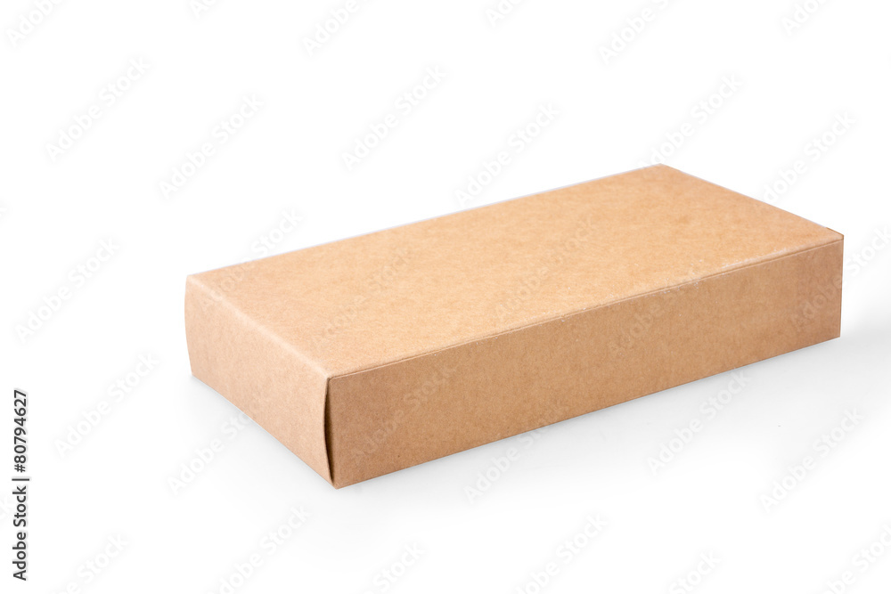 brown package box on isolated background