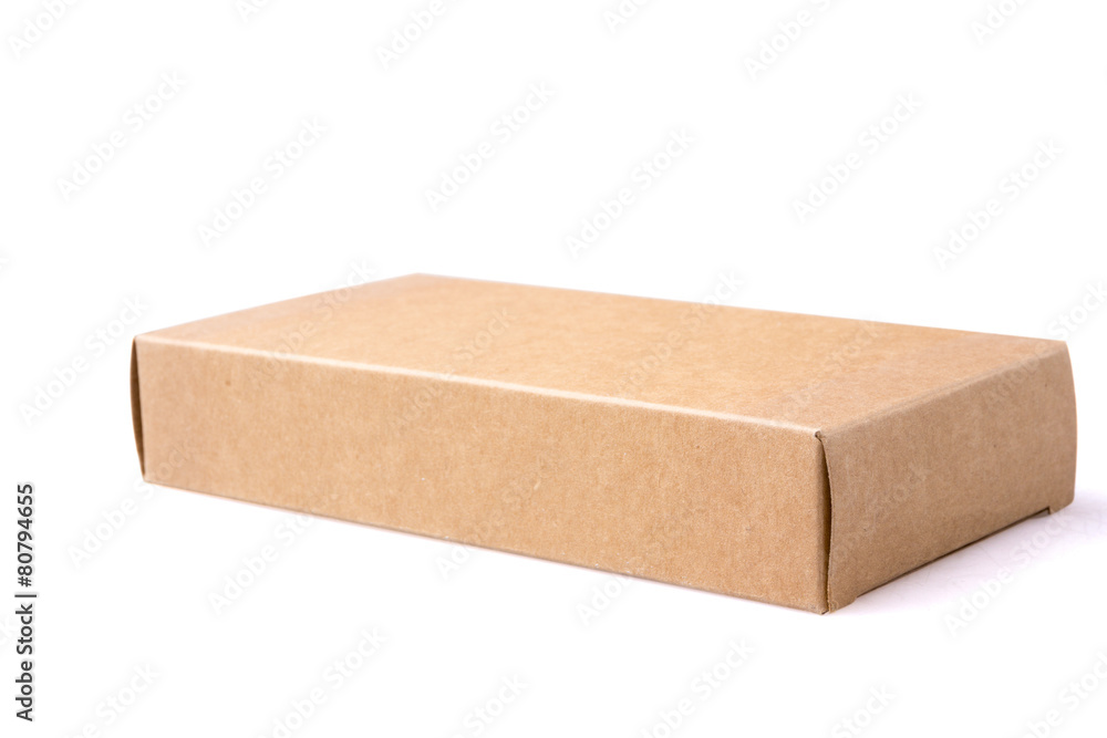 brown package box on isolated background