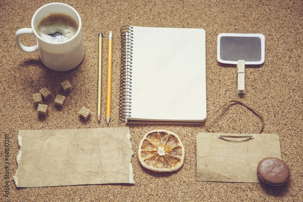 Hipster. Coffee identity branding mockup set with retro filter