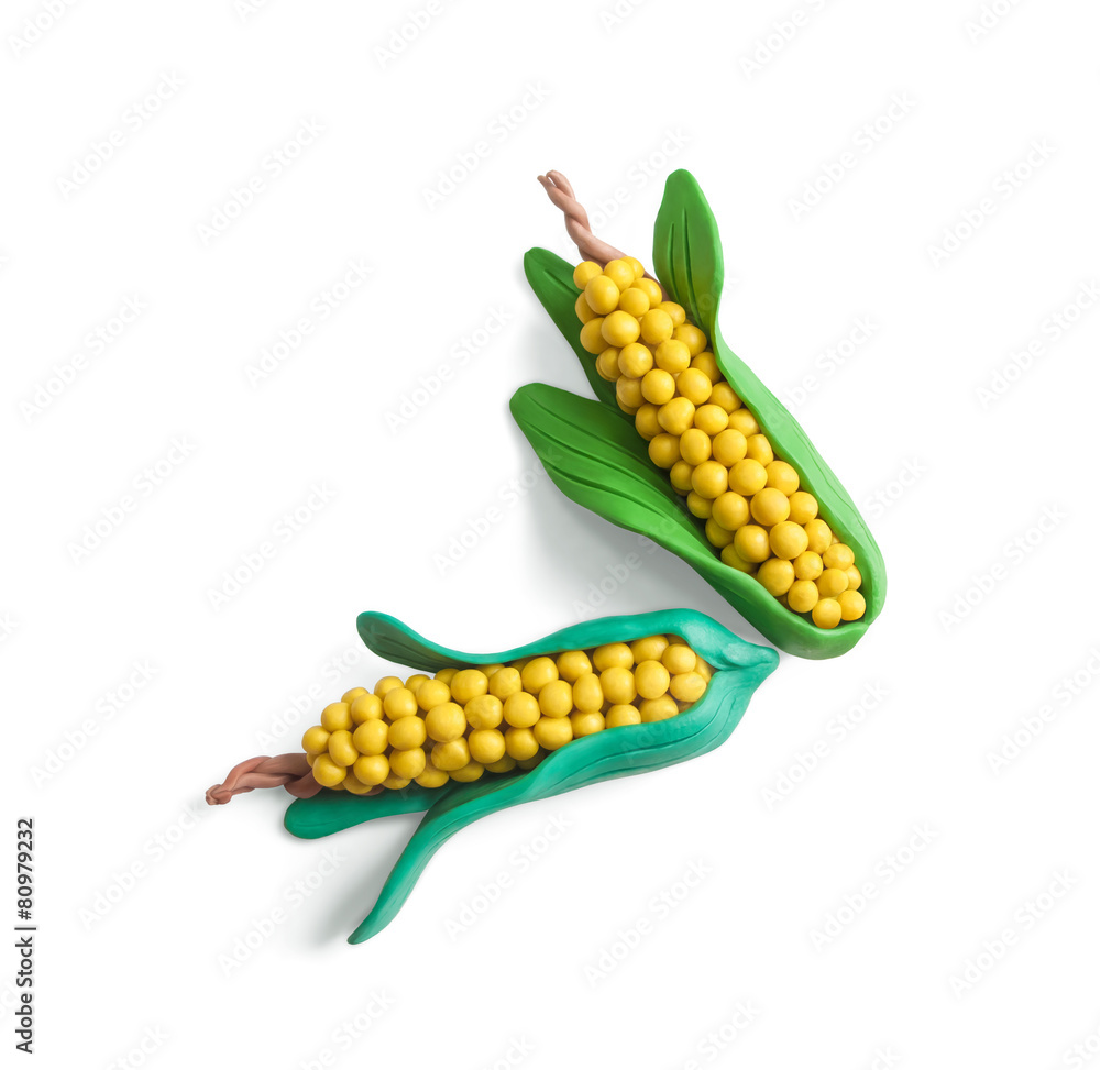 Plasticine cute Corn on the cob